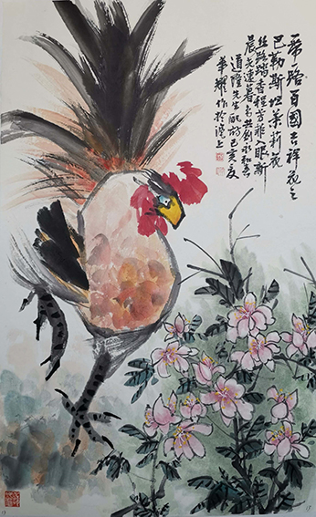 杨华耀作品 《一带一路百国吉祥花之巴勒斯坦茉莉》